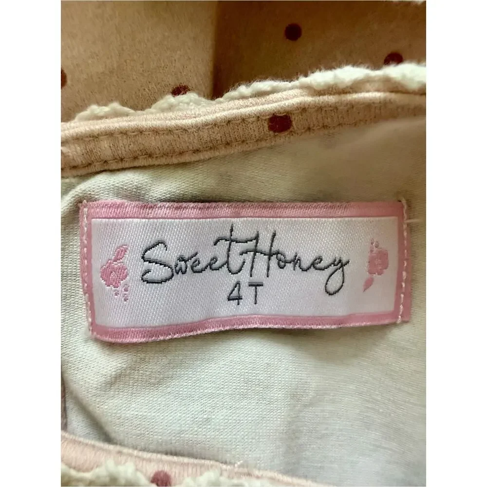 SweetHoney Girls Out To Play Set Soft Plum Dot 4T Knit Short Sleeve Shorts